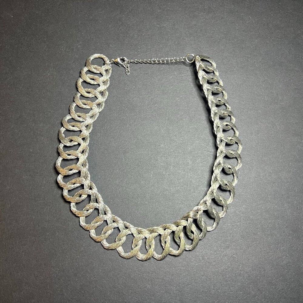 Unique Artisan Handcrafted Industrial Style Metal Wire Braided Looped Necklace